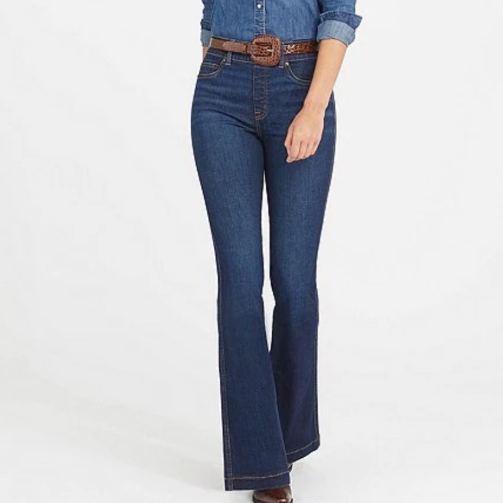 SPANX | Shapewear Blue Denim Flare Jeans Medium - Picture 14 of 14